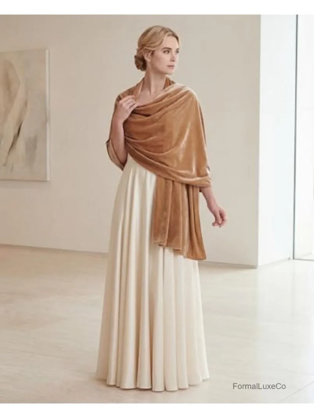 Velvet Scarf Shawl Wrap for Evening Dresses Wedding Bridal Cover Up